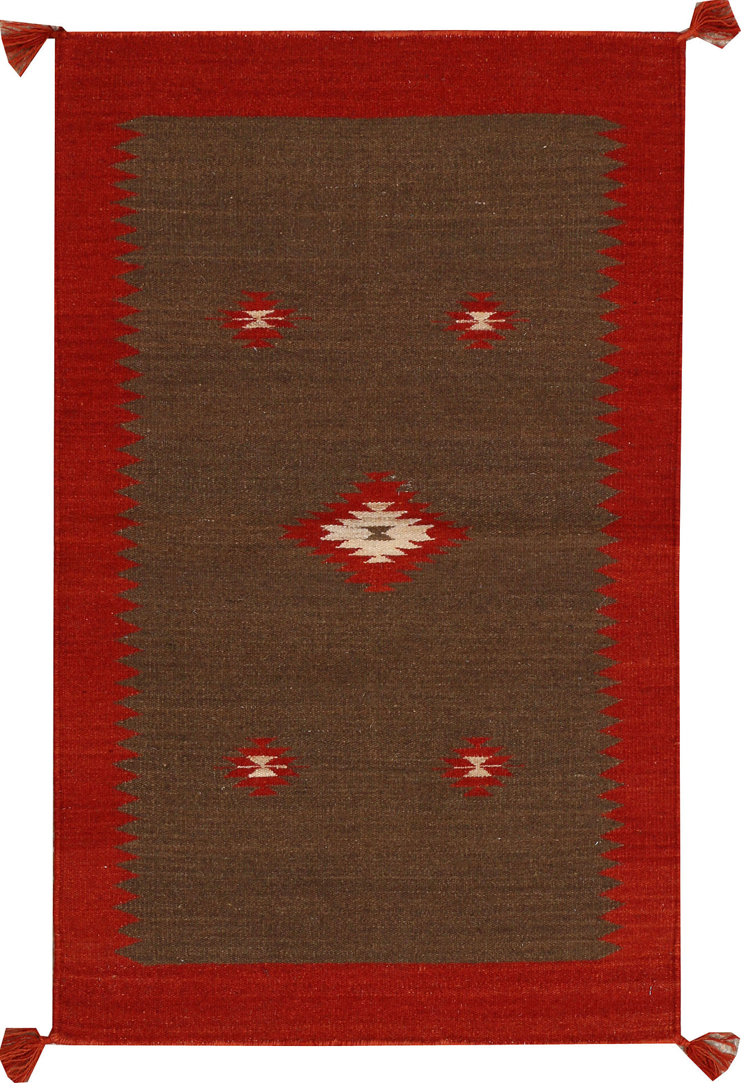Saddle Brown Kilim 2' 6 x 4' - No. 39622 - ALRUG Rug Store