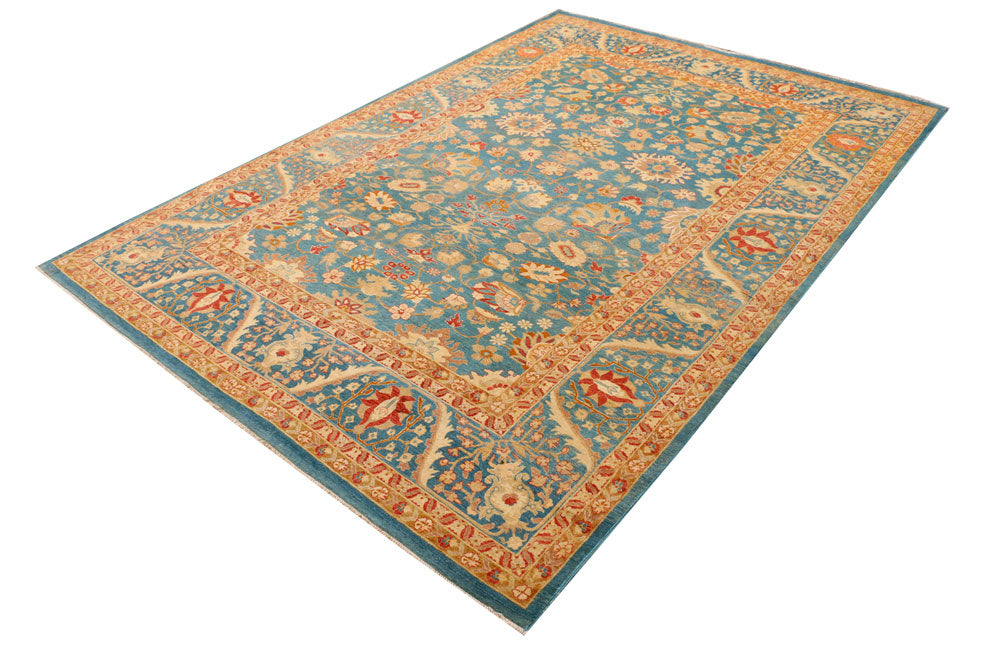 Cadet Blue Mahal 6' 2 x 8' 10 - No. 39815 - ALRUG Rug Store