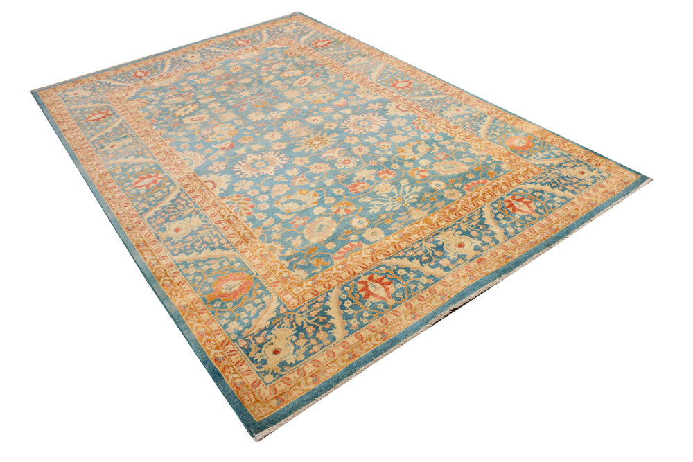 Cadet Blue Mahal 6' 2 x 8' 10 - No. 39815 - ALRUG Rug Store