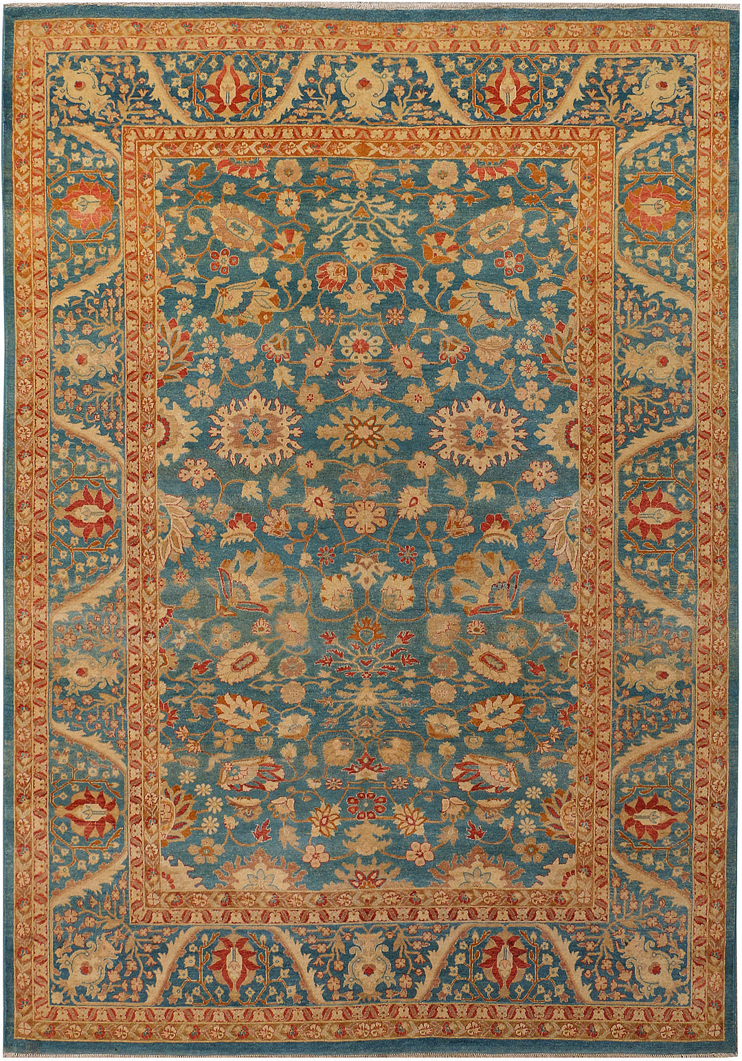 Cadet Blue Mahal 6' 2 x 8' 10 - No. 39815 - ALRUG Rug Store