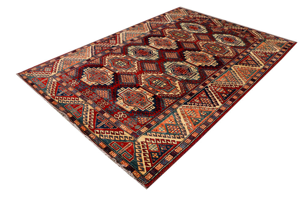 Multi Colored Kazak 6' 2 x 8' 5 - No. 39819 - ALRUG Rug Store