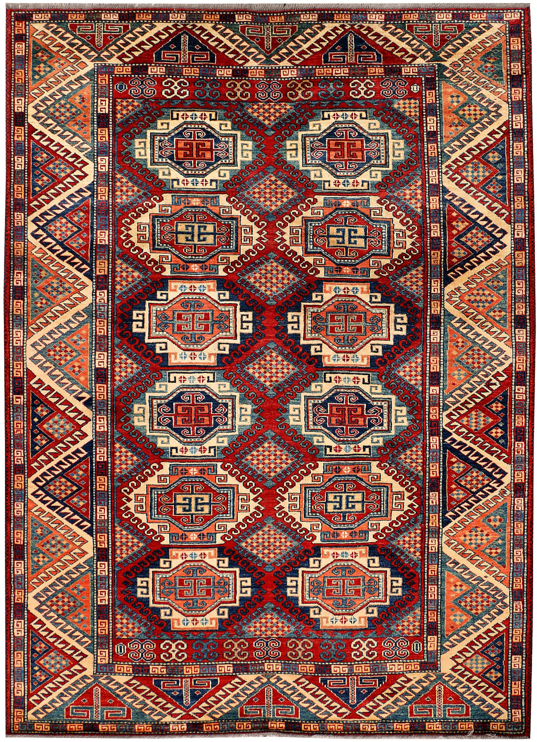 Multi Colored Kazak 6' 2 x 8' 5 - No. 39819 - ALRUG Rug Store