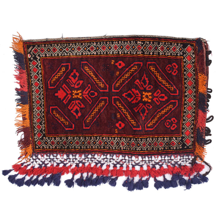 Brown Afghan Balisht Rug 2' " x 3' 2" Hand-Knotted | No. AL53919