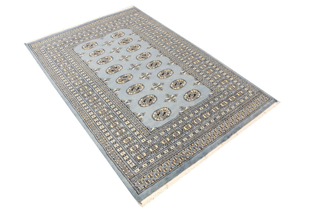 Steel Blue Bokhara 4' 1 x 6' - No. 41137 - ALRUG Rug Store