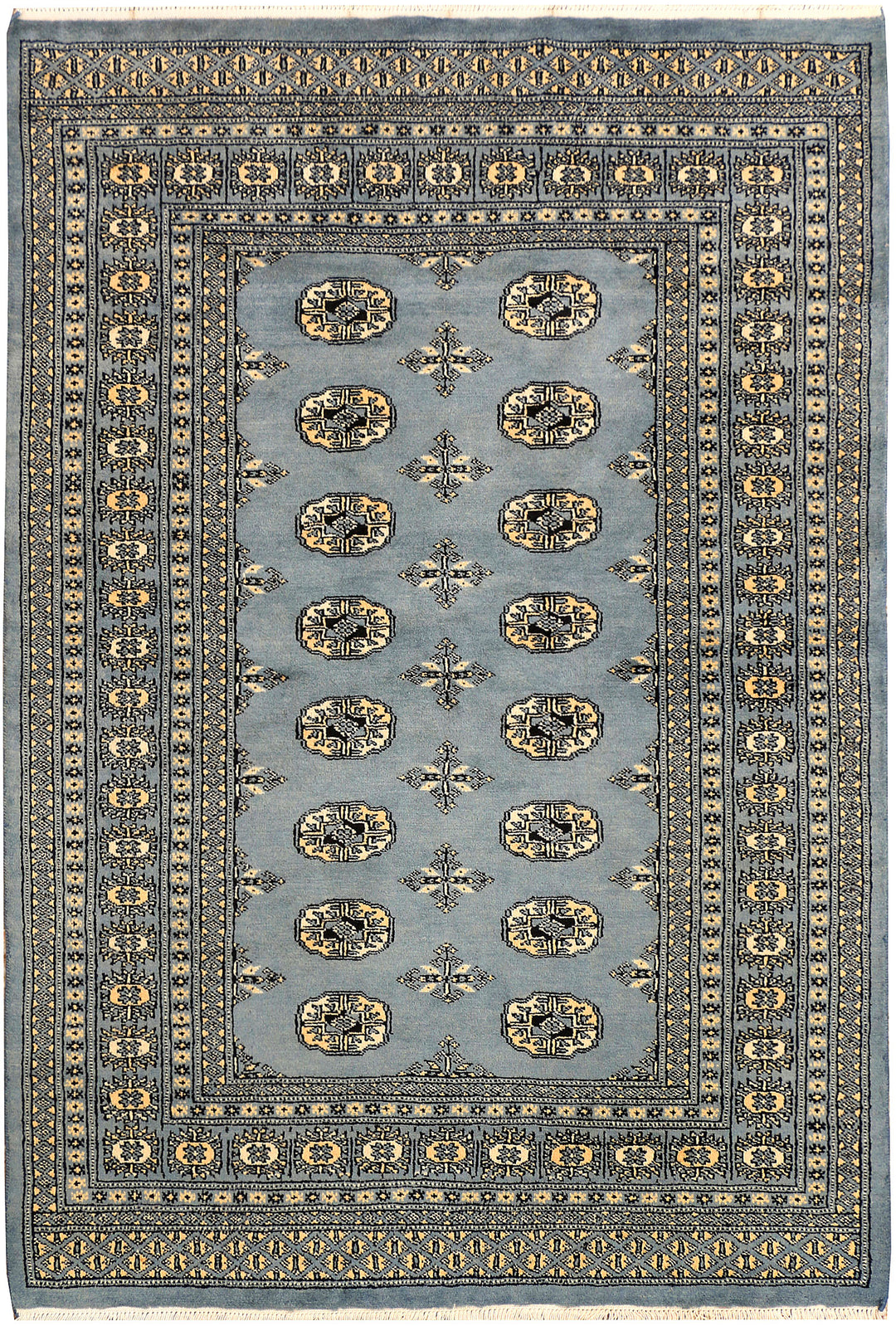Steel Blue Bokhara 4' 1 x 6' - No. 41137 - ALRUG Rug Store