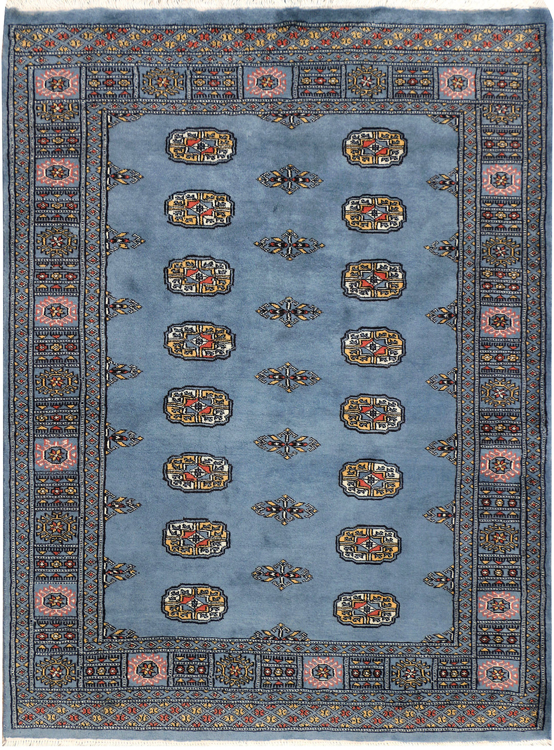 Steel Blue Bokhara 4' 3 x 5' 7 - No. 41152 - ALRUG Rug Store