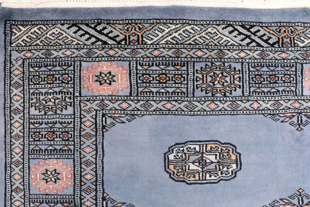 Steel Blue Bokhara 4' 1 x 5' 11 - No. 41227 - ALRUG Rug Store