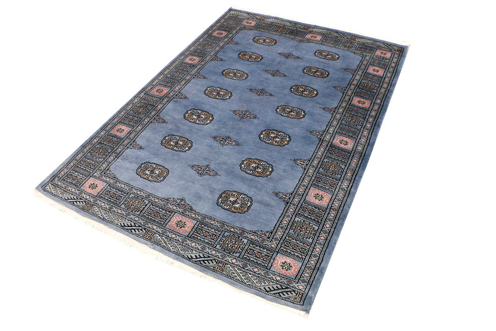 Steel Blue Bokhara 4' 1 x 5' 11 - No. 41227 - ALRUG Rug Store