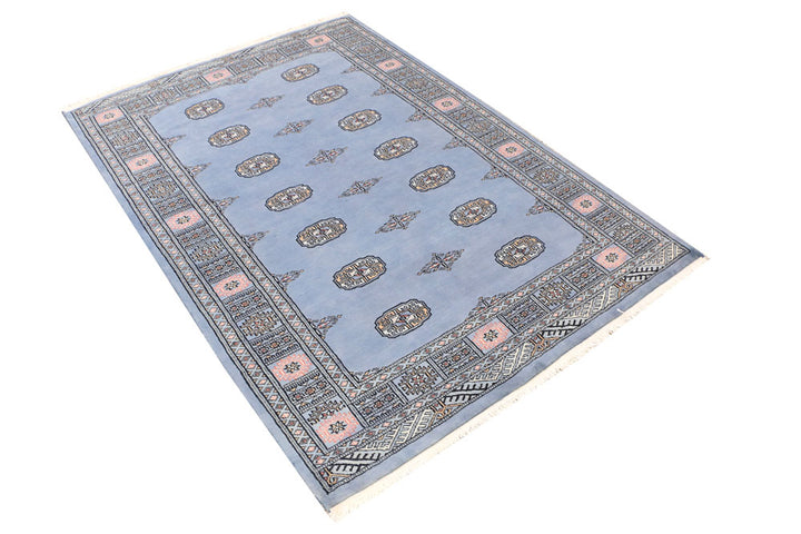 Steel Blue Bokhara 4' 1 x 5' 11 - No. 41227 - ALRUG Rug Store