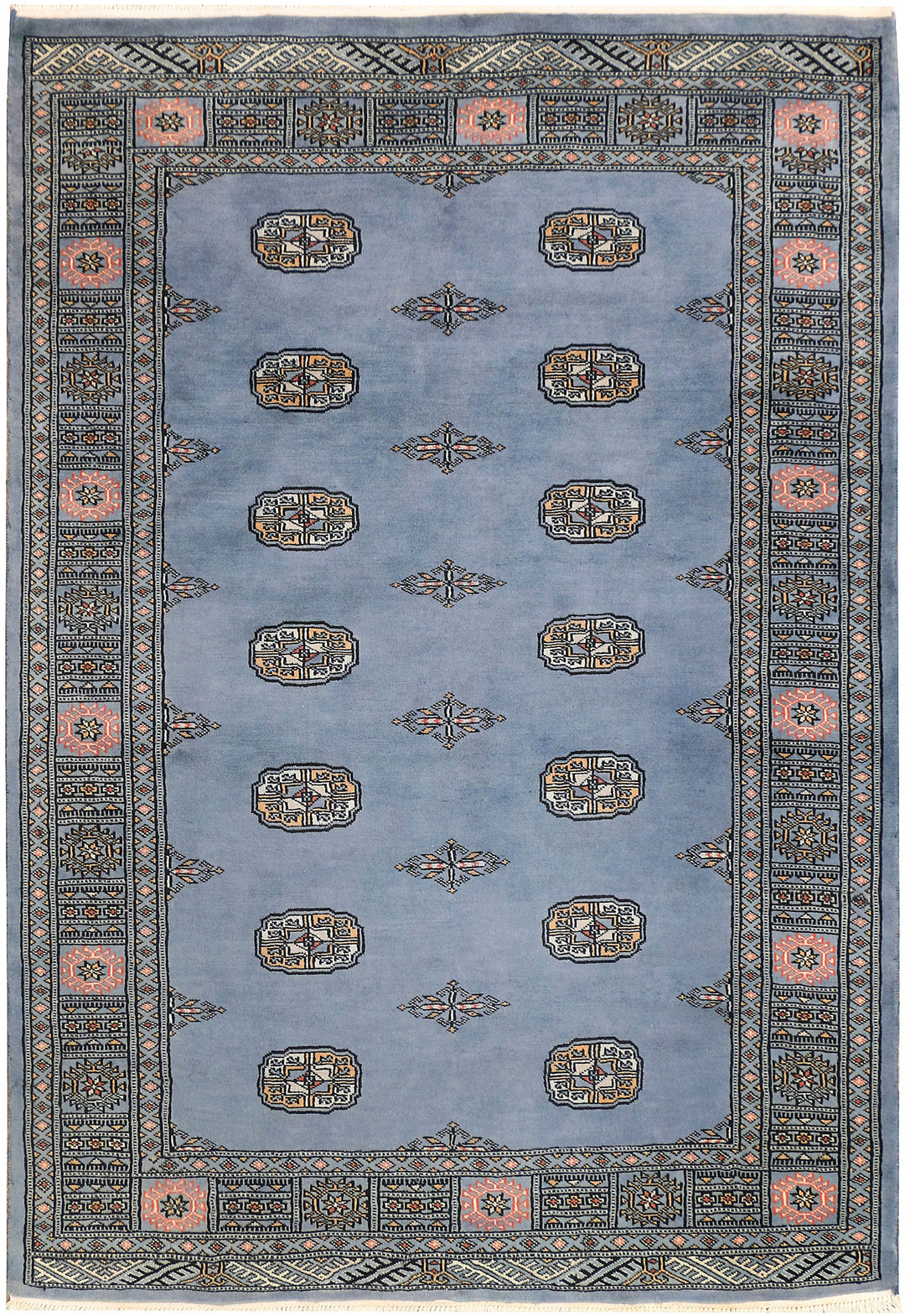 Steel Blue Bokhara 4' 1 x 5' 11 - No. 41227 - ALRUG Rug Store