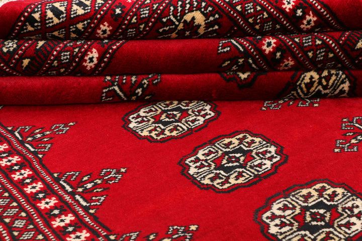 Dark Red Bokhara 4' 5 x 6' 8 - No. 41323 - ALRUG Rug Store