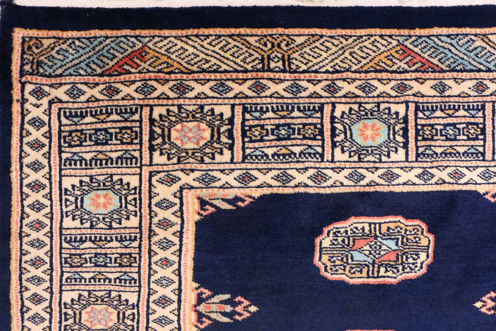Navy Bokhara 4' 7 x 6' 2 - No. 41349 - ALRUG Rug Store