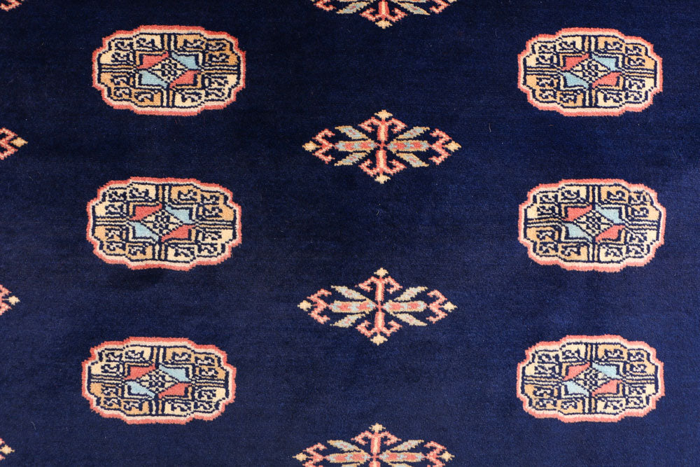 Navy Bokhara 4' 7 x 6' 2 - No. 41349 - ALRUG Rug Store