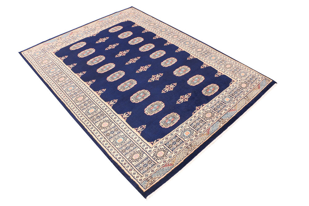 Navy Bokhara 4' 7 x 6' 2 - No. 41349 - ALRUG Rug Store