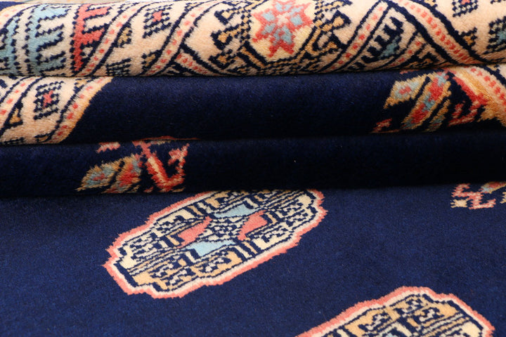 Navy Bokhara 4' 7 x 6' 2 - No. 41349 - ALRUG Rug Store