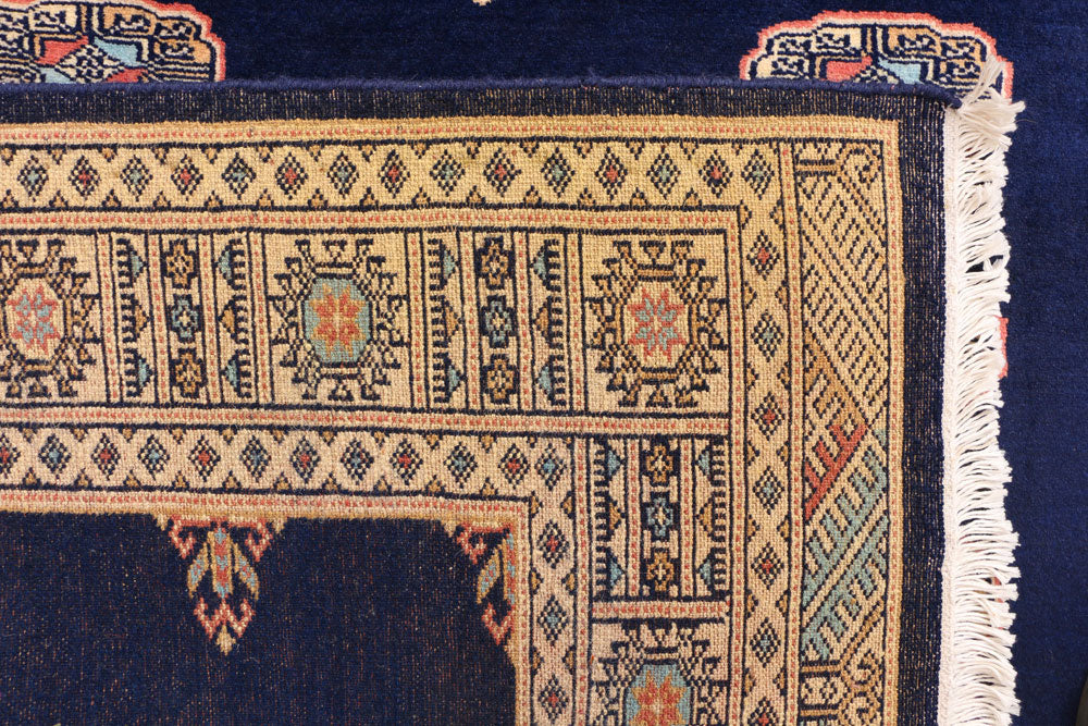 Navy Bokhara 4' 7 x 6' 2 - No. 41349 - ALRUG Rug Store