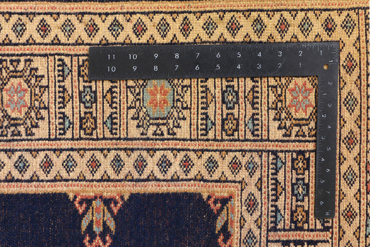 Navy Bokhara 4' 7 x 6' 2 - No. 41349 - ALRUG Rug Store