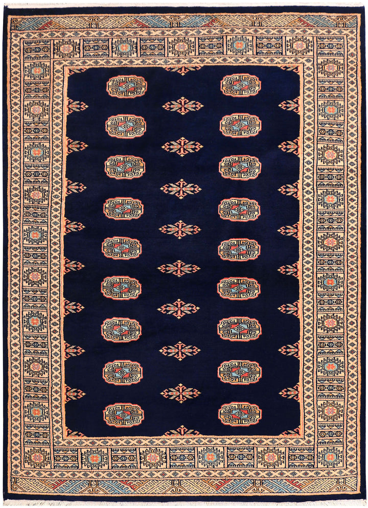 Navy Bokhara 4' 7 x 6' 2 - No. 41349 - ALRUG Rug Store