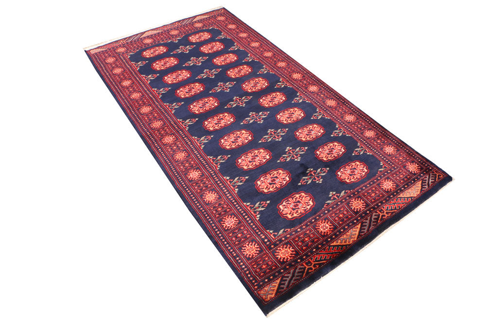 Midnight Blue Bokhara 3' 3 x 6' 4 - No. 41411 - ALRUG Rug Store