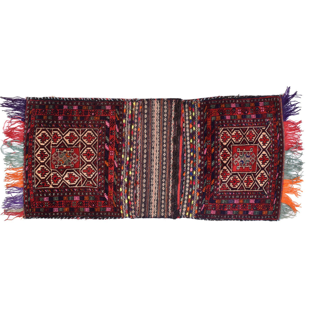 Afghan Saddle Bag Rug 2' 2" x 4' 6" Hand-Knotted