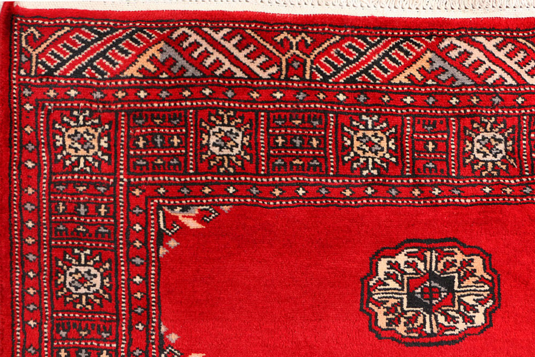 Red Bokhara 3'  1" x 5'  7" - No. QA21057