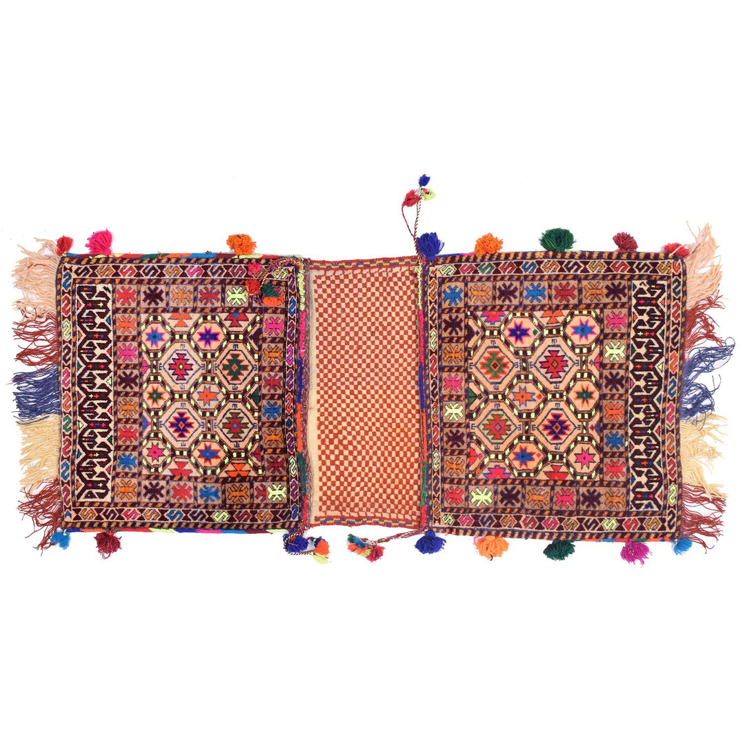 Afghan Saddle Bag Rug 1' 8" x 3' 9" Hand-Knotted