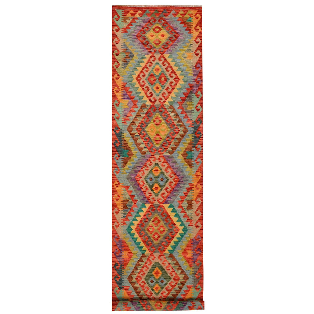 Afghan Kilim Rug 2' 5" x 9' 9" Flat-Weave