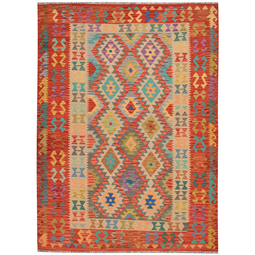 Vegetable Kilim 5' 7 x 7' 8 (ft) - No. AL79556 - ALRUG Rug Store