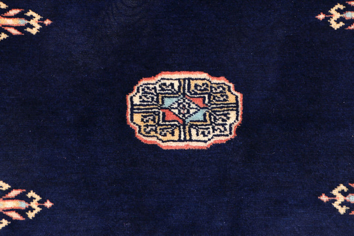 Midnight Blue Bokhara 3'  1" x 5'  5" - No. QA26463