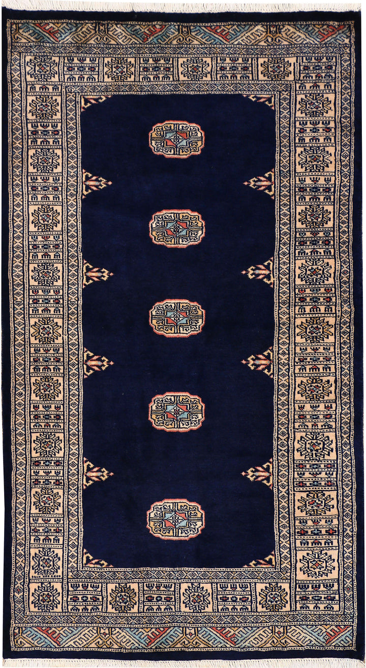 Midnight Blue Bokhara 3' 1 x 5' 5 - No. 43980