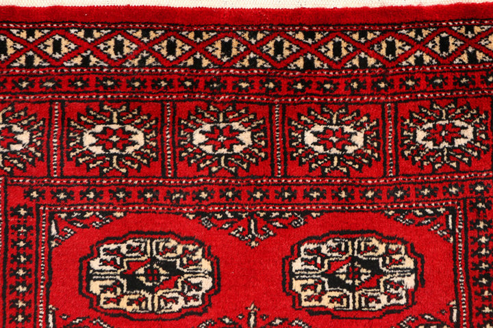 Dark Red Bokhara 3'  1" x 5'  5" - No. QA95872