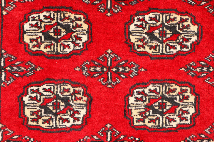 Dark Red Bokhara 3'  1" x 5'  5" - No. QA95872