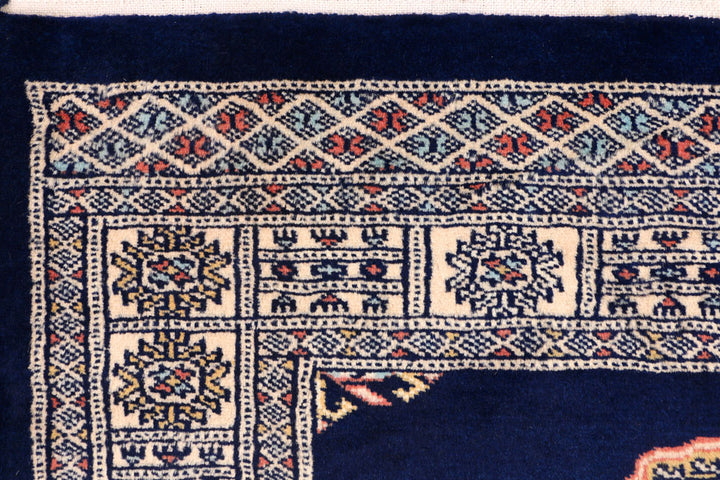 Midnight Blue Bokhara 3' 2 x 5' 1 - No. 43998 - ALRUG Rug Store