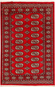Dark Red Bokhara 3'  1" x 4'  9" - No. QA77738