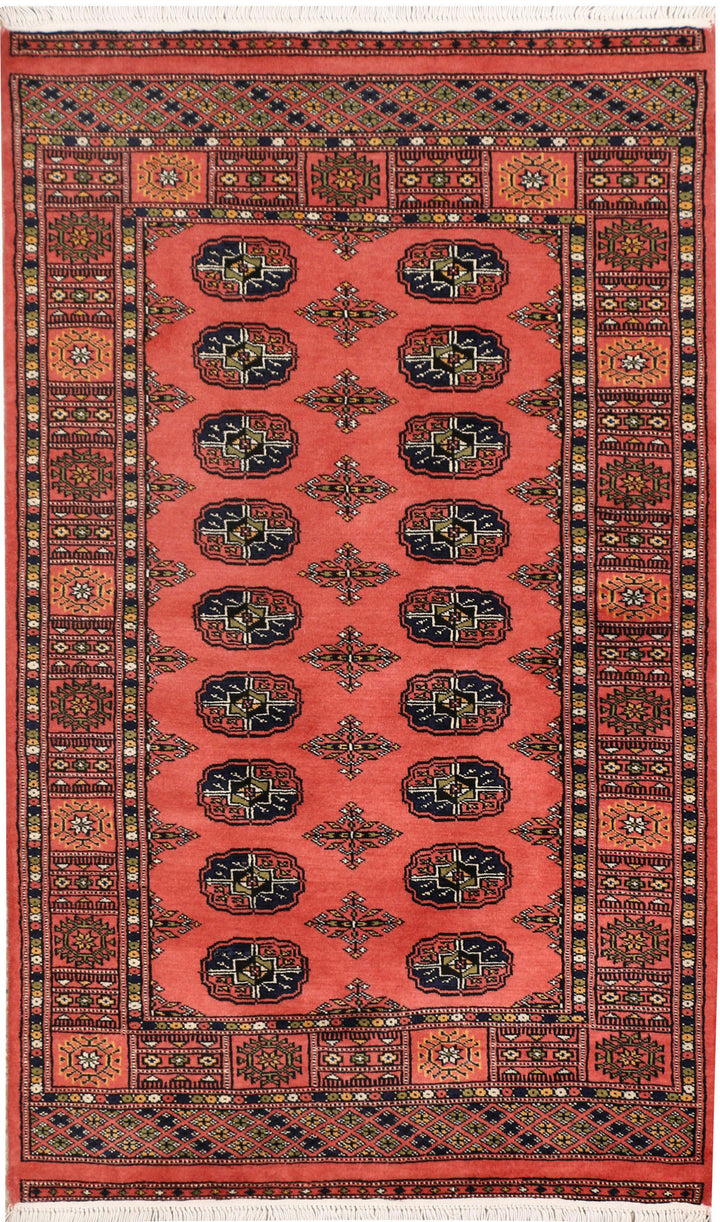 Indian Red Bokhara 3' 1 x 5' 1 - No. 44023 - ALRUG Rug Store