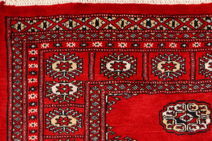 Dark Red Bokhara 3'  1" x 4'  6" - No. QA78379