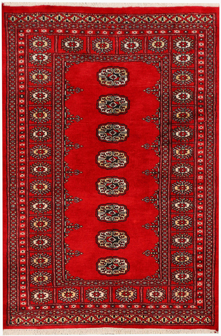 Dark Red Bokhara 3'  1" x 4'  6" - No. QA78379