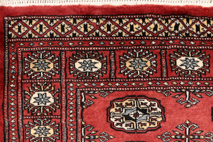 Indian Red Bokhara 3' 1 x 4' 11 - No. 44051 - ALRUG Rug Store