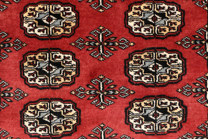 Indian Red Bokhara 3' 1 x 4' 11 - No. 44051 - ALRUG Rug Store
