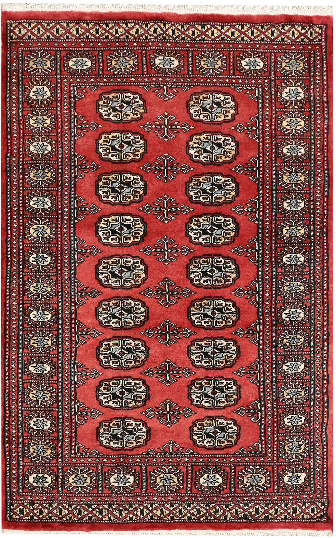 Indian Red Bokhara 3' 1 x 4' 11 - No. 44051 - ALRUG Rug Store