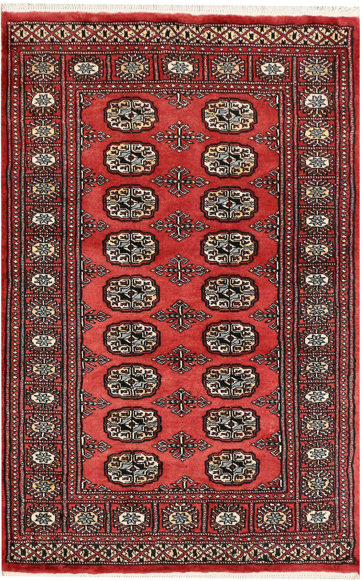 Indian Red Bokhara 3' 1 x 4' 11 - No. 44051 - ALRUG Rug Store