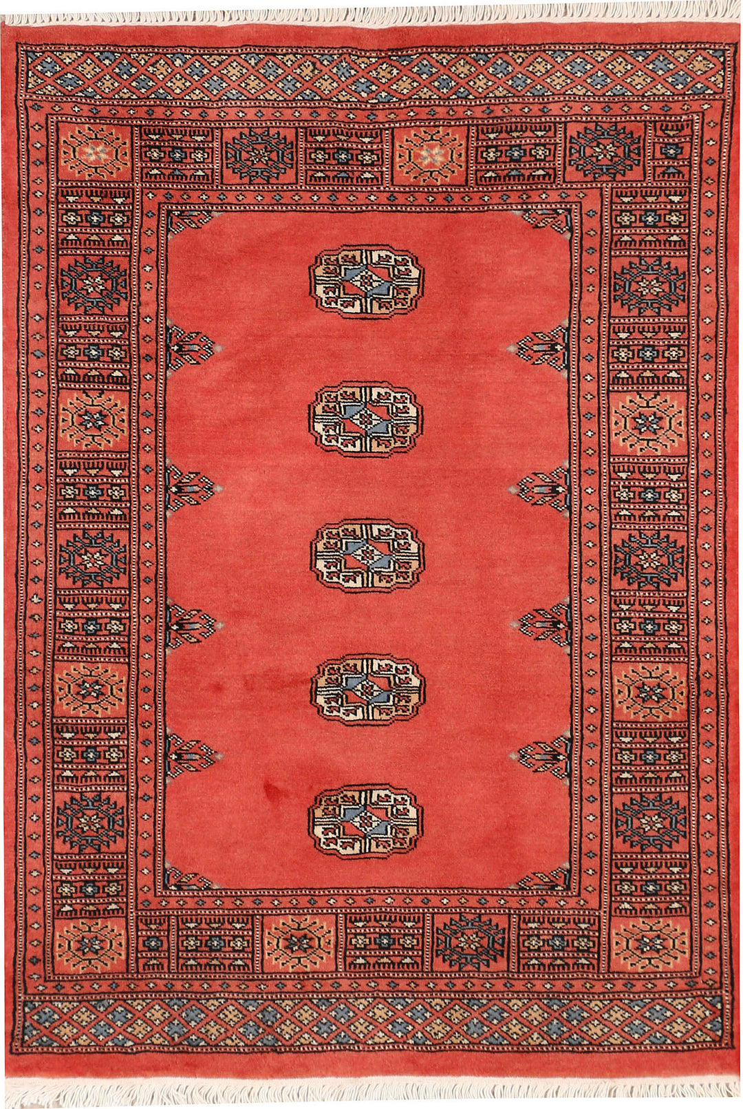 Indian Red Bokhara 3' x 4' 3 - No. 44054 - ALRUG Rug Store