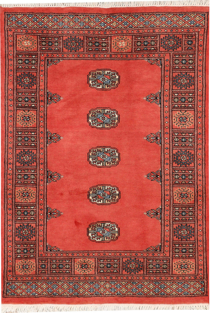 Indian Red Bokhara 3' x 4' 3 - No. 44054 - ALRUG Rug Store