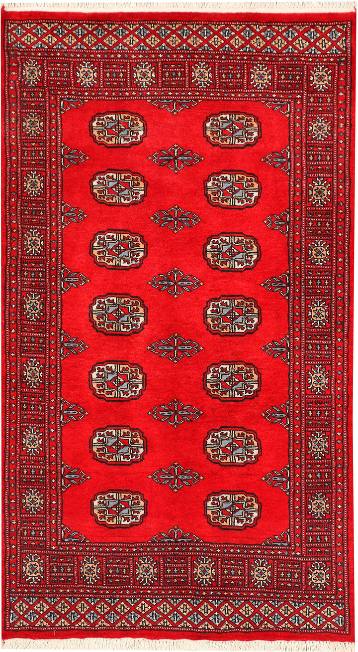 Red Bokhara 3'  1" x 5'  5" - No. QA75026