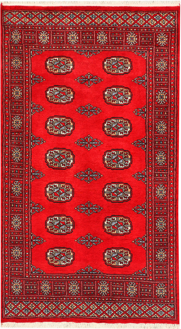 Red Bokhara 3'  1" x 5'  5" - No. QA75026