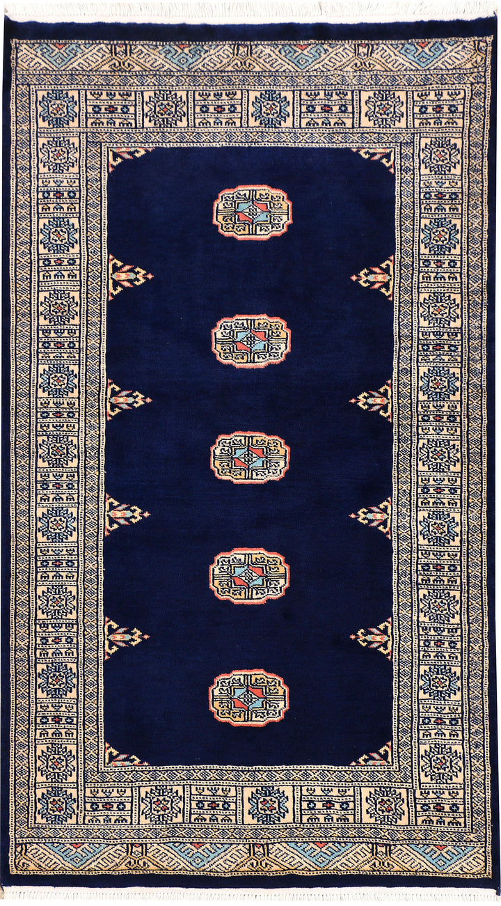 Midnight Blue Bokhara 3' 1 x 5' 3 - No. 44093 - ALRUG Rug Store