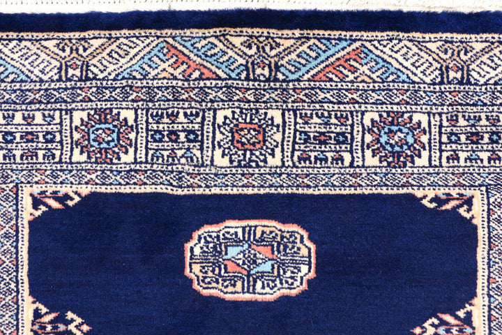 Midnight Blue Bokhara 3'  1" x 5'  2" - No. QA30566