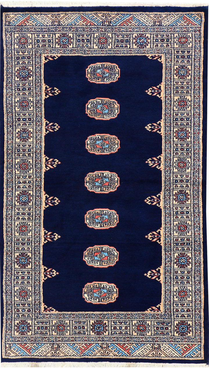 Midnight Blue Bokhara 3' 1 x 5' 2 - No. 44103