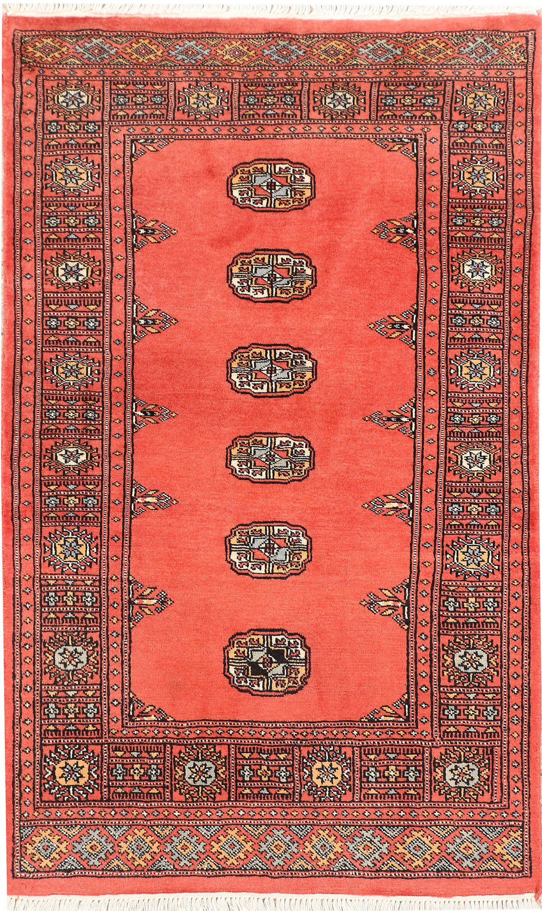 Indian Red Bokhara 3' x 4' 10 - No. 44105 - ALRUG Rug Store