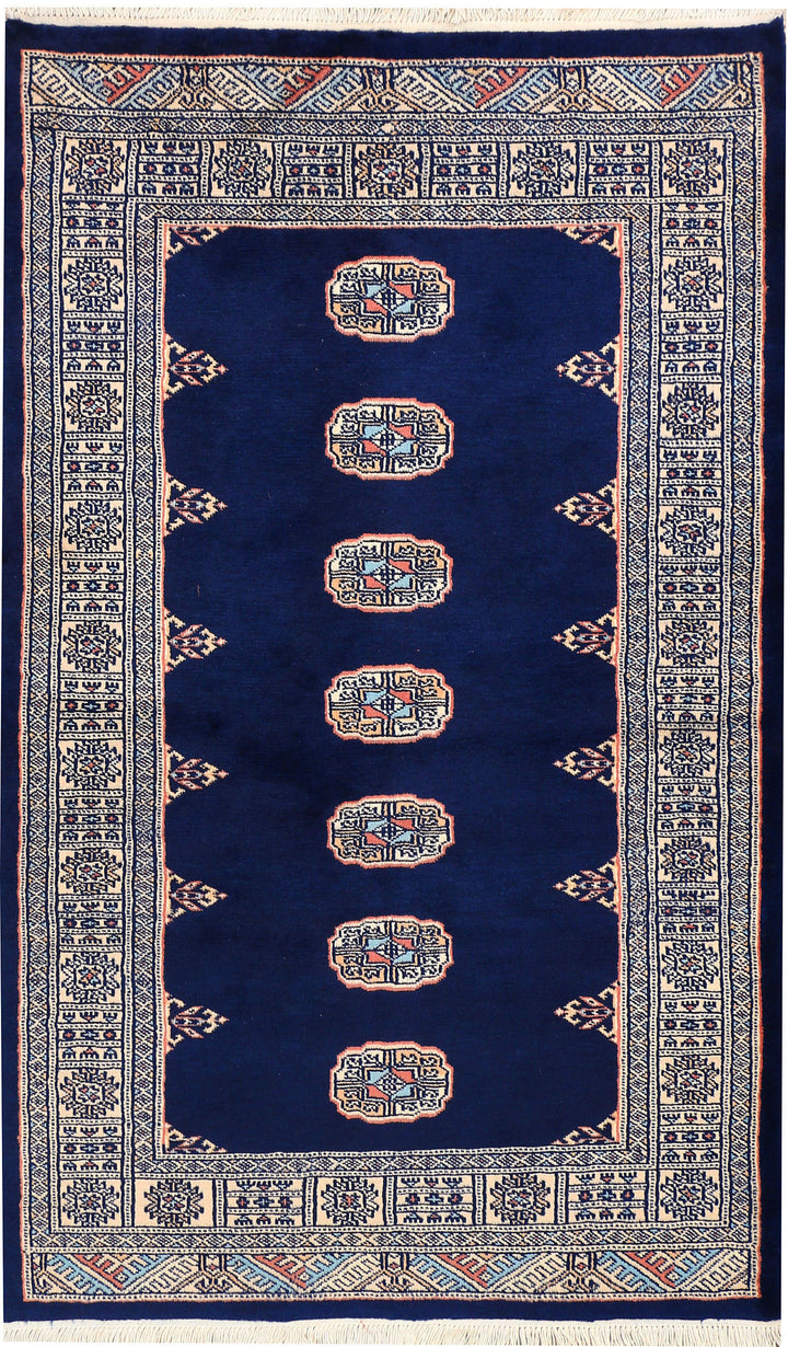 Midnight Blue Bokhara 3' 2 x 5' 1 - No. 44131 - ALRUG Rug Store